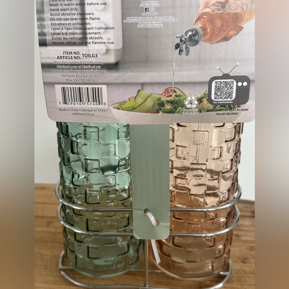 CWC Glass Oil and Vinegar Dispenser Set - Picture 2 of 4